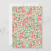 Vintage Whimsical Pink Reindeer, Christmas Pattern Einladung (Rückseite)