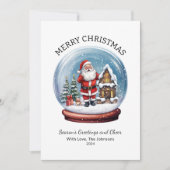 Vintage Whimsical Snow Globe Frohe Weihnachten (Vorderseite)