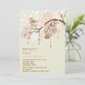 Vintage Whimsical Winter Bridal Dusche Einladung (Stehend Vorderseite)