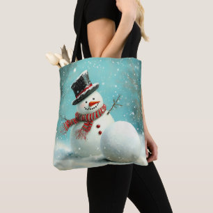 Vintage Whimsical Winter Snowman Joy Tasche