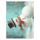 Vintage Whimsical Winter Snowman Joy Tischdecke (Vorderseite)