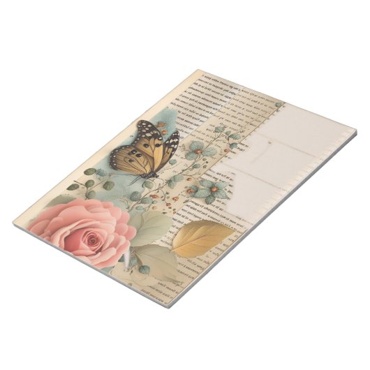 Vintage Whimsisfantasy Junk Journal Notepad Notizblock (angewinkelt)