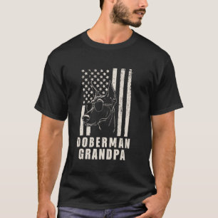 Vintage Whippet Dobermann Amerikanische Flagge Hun T-Shirt