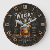 Vintage Whiskey  Große Wanduhr (Vorderseite)