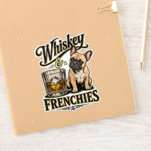 Vintage Whiskey und Frenchies Französische Bulldog Aufkleber