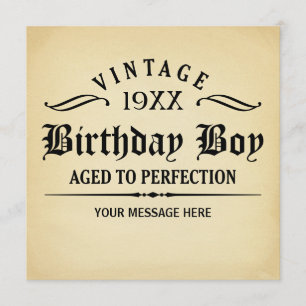 Vintage Whisky, gereift bis zur Perfektion Geburts Einladung