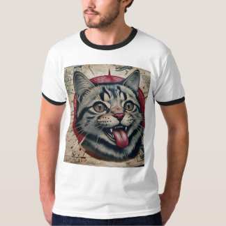 Vintage Whiskys | Spielend Cat Tattoo T Shirt