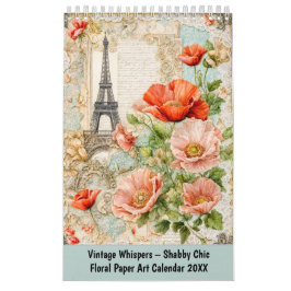 Vintage Whispers – Shabby Chic Florale Papierkunst Kalender
