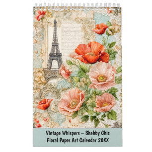 Vintage Whispers – Shabby Chic Florale Papierkunst Kalender