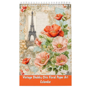 Vintage Whispers – Shabby Chic Florale Papierkunst Kalender