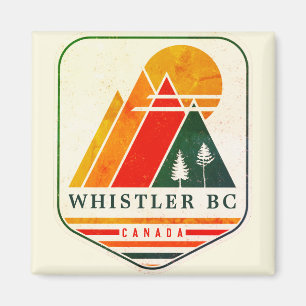 Vintage Whistler Kanada Skifahren Souvenir 1980er Magnet