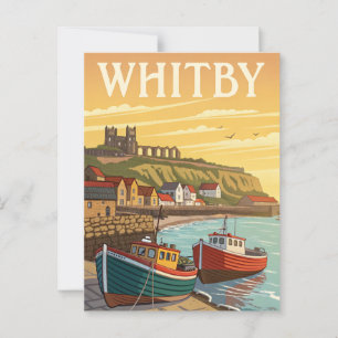 Vintage Whitby Reisepläne Postkarte
