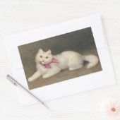 Vintage White Cat Art von Sofie Sperlich Rechteckiger Aufkleber (Umschlag)