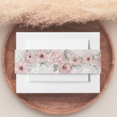 Vintage White Champagne Peony Wedding Einladungsbanderole