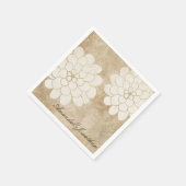 Vintage White Dahlia Floral Wedding Serviette (Ecke)