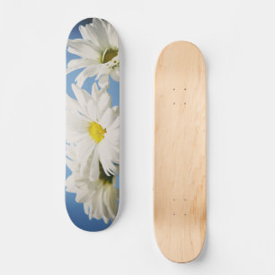 Vintage White Daisies Skateboard