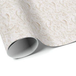Vintage White Damask Coquette Wrapping Paper Geschenkpapier
