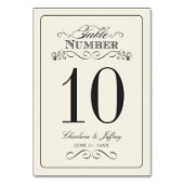 Vintage White Elegant Wedding Tischnummer WT313 (Vorderseite)