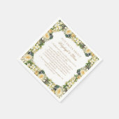 Vintage White Floral Fun Fakten Hochzeit Serviette (Ecke)