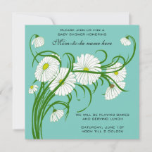 Vintage White Gerber Daisy Blume Boy Baby Dusche