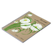 Vintage White Gerber Daisy Blume Hochzeitsstift Se Notizblock (Linke Seite)