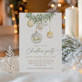 Vintage White Gold ornament Christmas party Einladung
