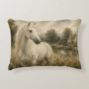 Vintage White Horse Cottage Kissen