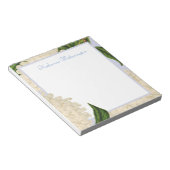 Vintage White Hydrangea Personalisiertes Notizbuch Notizblock (angewinkelt)