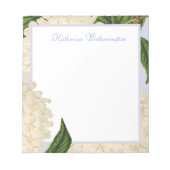 Vintage White Hydrangea Personalisiertes Notizbuch Notizblock (Vorderseite)