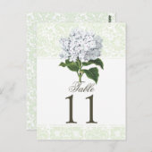 Vintage White Hydrangea Wedding Tischnummer (Vorne/Hinten)