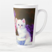 Vintage White Kitten mit Lila Band Milchtasse (Rechts)