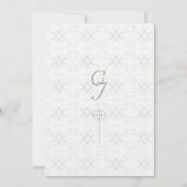 Vintage White Lace Katholic Wedding Einladung (Rückseite)