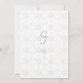 Vintage White Lace Katholic Wedding Einladung (Rückseite)