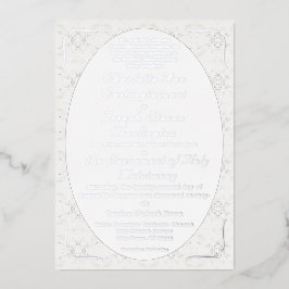 Vintage White Lace Katholic Wedding Folieneinladung