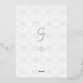 Vintage White Lace Katholic Wedding Folieneinladung (Rückseite)