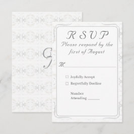 Vintage White Lace Katholic Wedding RSVP Karte