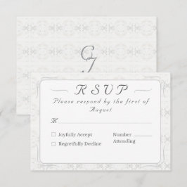 Vintage White Lace Katholic Wedding RSVP Karte