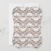 Vintage White Lace Rustic Wood Wedding Einladung (Rückseite)