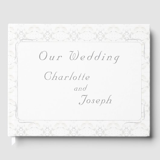 Vintage White Lace Wedding Gästebuch (Vorderseite)