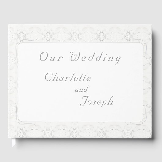 Vintage White Lace Wedding Gästebuch (Vorderseite)
