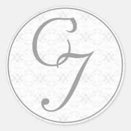 Vintage White Lace Wedding Runder Aufkleber