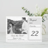 Vintage White Lace Wedding Save The Date (Stehend Vorderseite)