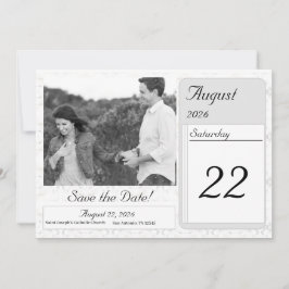 Vintage White Lace Wedding Save The Date
