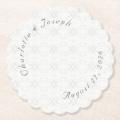 Vintage White Lace Wedding Untersetzer (Vorderseite)