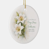 Vintage White Lily Sympathy Keramik Ornament (Rechts)