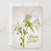 Vintage White Lly Blume Happy Ostercard Karte (Vorderseite)