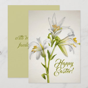 Vintage White Lly Blume Happy Ostercard Karte