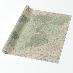 Vintage White Mountains New Hampshire Karte (1915) Geschenkpapier