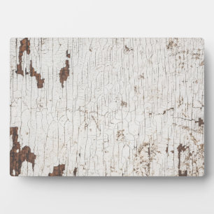 Vintage White Painted Wood Fotoplatte