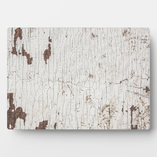 Vintage White Painted Wood Fotoplatte (Vorderseite)